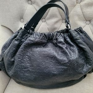 Marc by Marc Jacobs Embossed Black Lamb Leather Hobo Bag